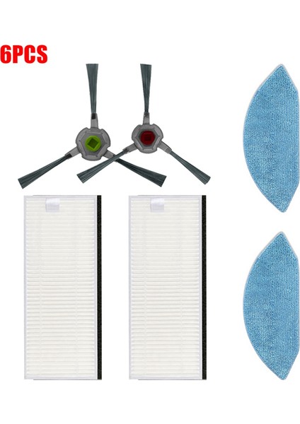 Ecovacs Deebot U2 Pro DGN22 Robotlu Süpürge Aksesuarları Yedek Ana Yan Fırça Hepa Filtre Paspas Bezi (Yurt Dışından)