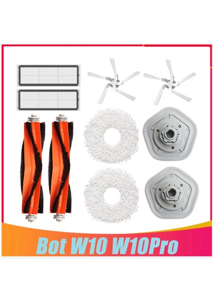 10 Adet Xiaomi Dreame W10/W10 Pro Robotlu Süpürge Yıkanabilir Hepa Filtre Ana Fırça Paspas Bezi Yedek Parça (Yurt Dışından)