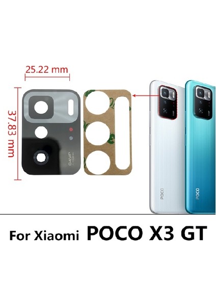 Xiaomi Poco X3 Gt Arka Kamera Camı Lens Yapışkanlı