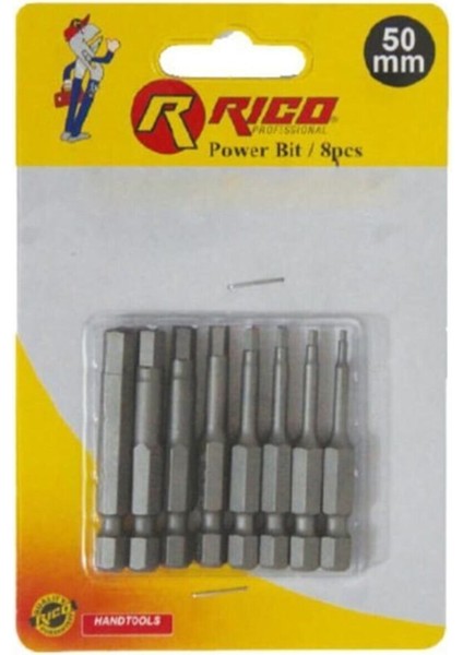 Rıco 005-KK1132 50MM 8 Parça Allen Bits Uç Seti