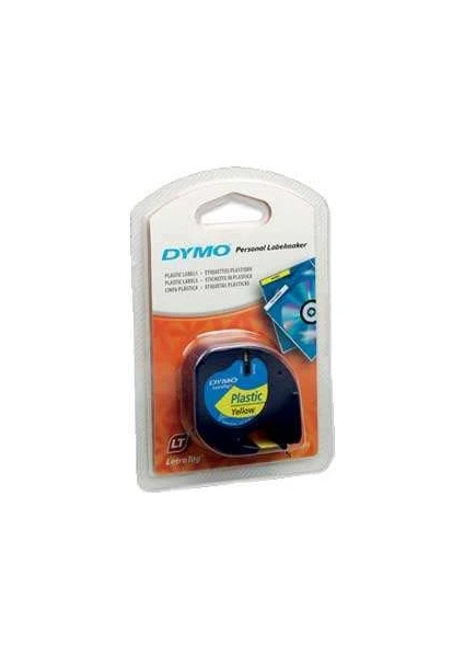 DYMO S0721620 LetraTag Plastik Şerit ( 12 mm X 4 mt ) , Sarı (59423) 91202