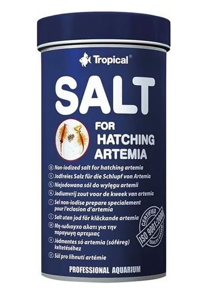 Salt For Hatchıng Artemia Iyotsuz Artemia Kuluçka Tuzu 250 ml 300 gr