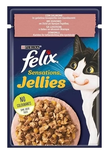 Sensations Taze Jöle Içerisinde Karides ve Somonlu Yetişkin Konserve Kedi Maması 85 gr