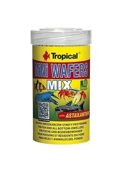 Mini Wafers Mix Balık ve Deniz Kabukluları Için Yem 100 ml 55 gr