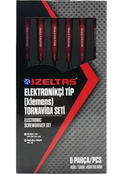 4500008106 Elektronikçi Tip Klemens Tornavida Seti 6 Parça
