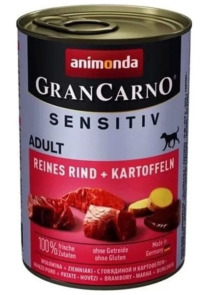 Gran Carno Sensitive Sığır Etli ve Patatesli Yetişkin Köpek Konservesi 400 gr