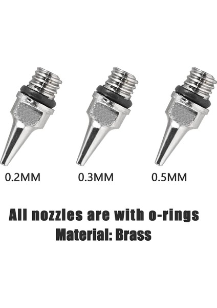 Airbrush Memesi Iğne Kapağı 0.2mm 0.3mm 0.5mm Airbrush Püskürtme Tabancası Kiti Için Anahtarlı Yedek Aksesuar Parçaları (Yurt Dışından) fiyatları