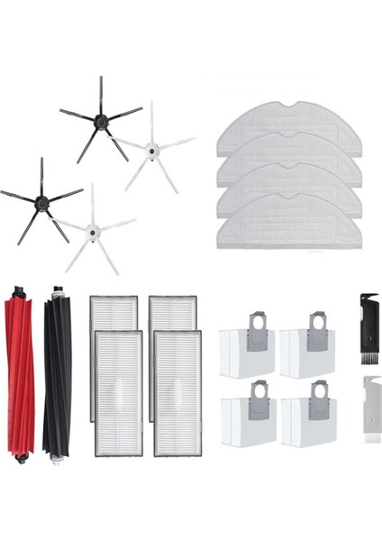 Roborock S8 Artı S8 + S8 Pro Ultra Robot Vakum Ana Yan Fırça Paspas Hepa Filtre Toz Torbası Aksesuarları (Yurt Dışından)