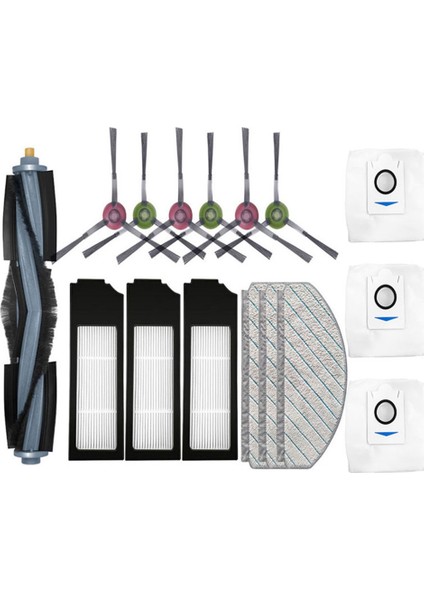 Ecovacs X1 Plus Robotlu Süpürge Için Yedek Yedek Parça Ana Yan Fırça Hepa Filtre Paspas Bez Toz Torbası (Yurt Dışından)