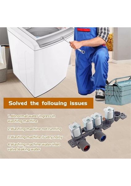 AJU75152602 Lg WT7405CW, WT7305CV, WT7305CW, WT7150CW, WT7250CW, WT7880HWA, WT7300CW, WT7900HBA Için Çamaşır Makinesi Su Giriş Vanası (Yurt Dışından) fırsatları