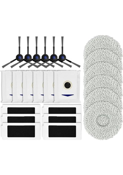 Ecovacs Deebot T30 Pro Omni / DDX14 / T30 Max Vakum Yan Fırça Hepa Filtre Paspas Bezi Toz Torbası Için Yedek Parçalar (Yurt Dışından)