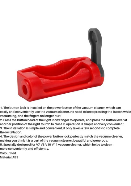 Dyson V6 V7 V8 V10 V11 Elektrikli Süpürge Için Tetik Kilidi, Güç Düğmesi Kilidi Aksesuarları, Parmağınızı Serbest Bırakın Kırmızı (Yurt Dışından) fiyatları