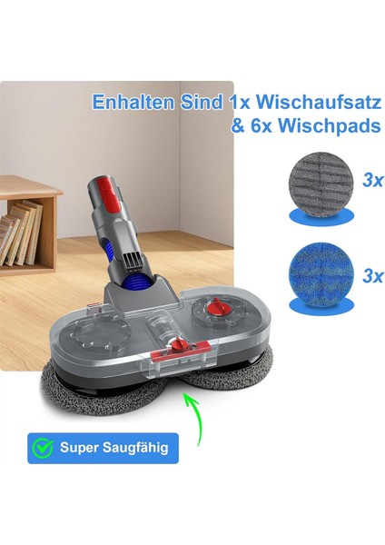 Dyson V7/V8/V10/V11/V15 Elektrikli Süpürge Için Paspas Aparatı, Çıkarılabilir Su Tanklı Elektrikli Zemin Paspası (Yurt Dışından) fırsatları