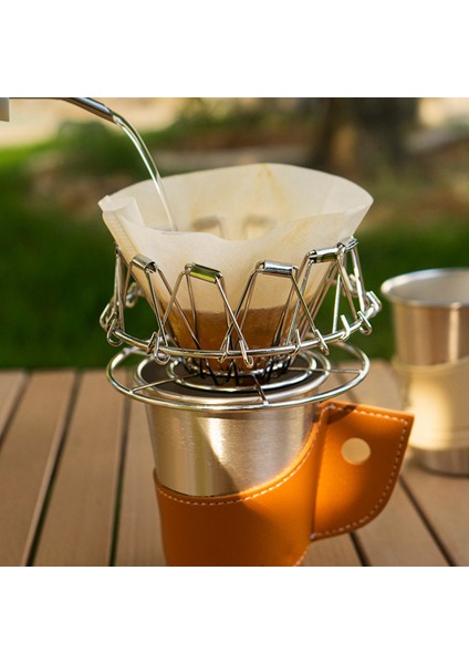 Kahve Filtresi Paslanmaz Çelik Koni Pour Over Kahve Damlatıcı Stand Tutucu Katlanabilir Taşınabilir Kahve Filtresi Gümüş (Yurt Dışından) fiyatları