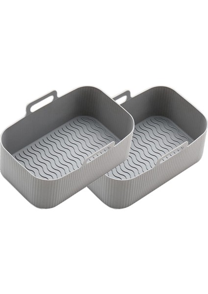 Ninja Hava Fritöz Çift Için Hava Fritöz Gömlekleri, Ninja Hava Fritöz Aksesuarları Için Yeniden Kullanılabilir Hava Fritöz Silikon Astar, Gri (Yurt Dışından)