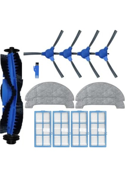 Proscenic 850P Robot Süpürge Yedek Parçaları Ana Silindir Fırçası Hepa Filtresi Yan Fırça Paspas Bezi Paçavralar (Yurt Dışından)
