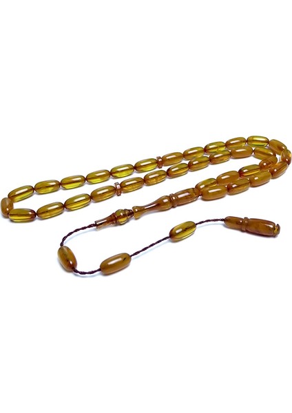 Model Buğday Kesim Sarı Hareli Kehribar Tesbih