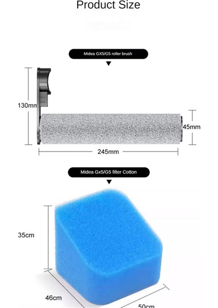 Midea Gx5 Pro / X6 Pro / G9 Zemin Fırçalama Vakum Yedek Silindir Fırça Yıkanabilir Sünger (Yurt Dışından) fırsatları
