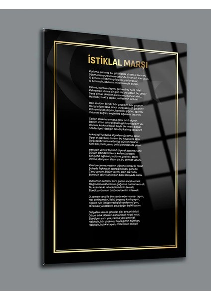 Atatürk Gençliği Hitabe ve Istiklal Marşı 3 Lü Set 4mm Kırılmaz Temperli Yüksek Çözünürlüklü Cam Tab
