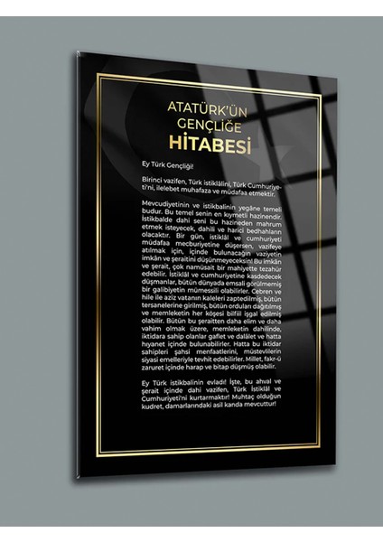 Atatürk Gençliği Hitabe ve Istiklal Marşı 3 Lü Set 4mm Kırılmaz Temperli Yüksek Çözünürlüklü Cam Tab