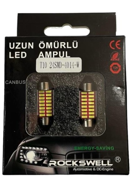 12V Sofit Ampul 16 Ledli Beyaz 6000K (36 Mm) (2 Ad)