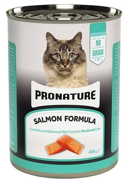 Tahılsız Somonlu Kısırlaştırılmış Konserve Kedi Maması 400 gr