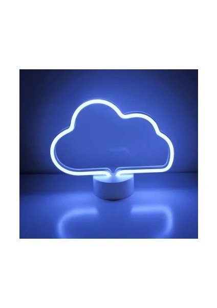 Neon Işıklı Bulut Masa Gece Lambası Pil+Usb MZ6200-257