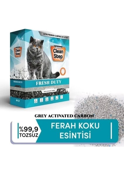Clean Step Fresh Duty Aktif Karbonlu Bahar Kokulu Ince Taneli Topaklanan Bentonit Kedi Kumu 10 Lt fiyatları