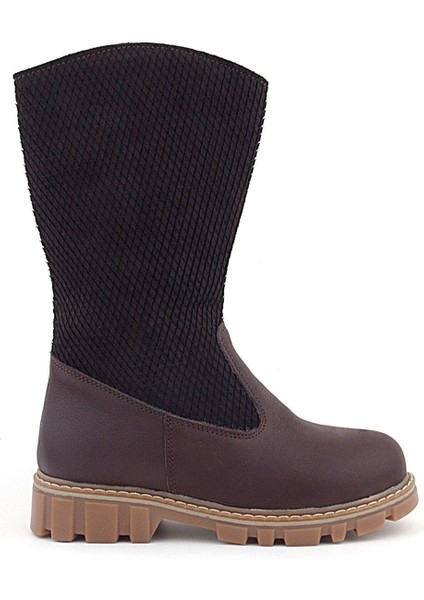 Hakiki Deri Kahverengi Fermuarlı Uzun Kız Çocuk Çizme fiyatları