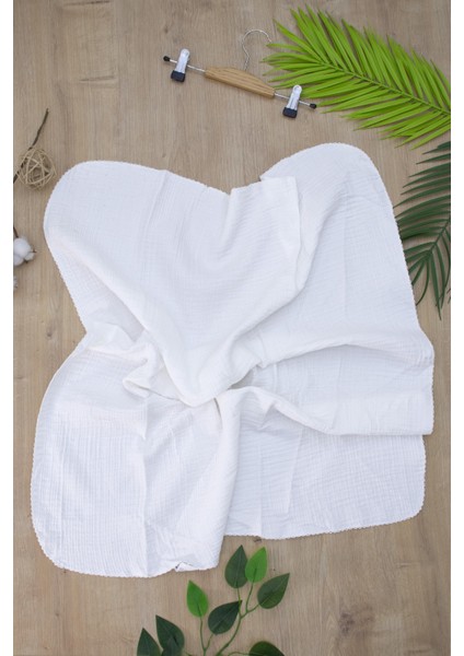 Kız Erkek Bebek Beyaz Dort Katlı Müslin Ponponlu Kundak Battaniye STL6904 fiyatları