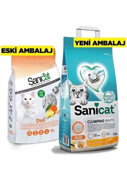 Duo Vanilya ve Mandalina Kokulu Topaklaşan Kedi Kumu 10 Lt