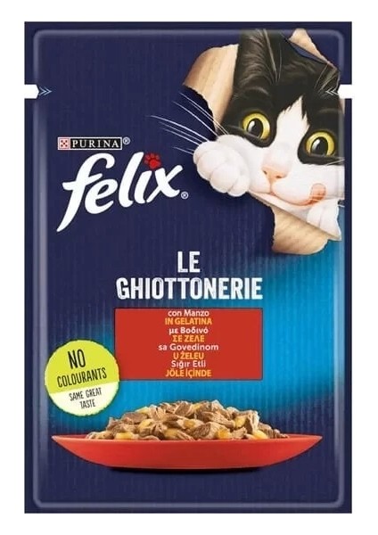 Taze Sığır Etli Jöleli Pouch Yetişkin Konserve Kedi Maması 85 gr