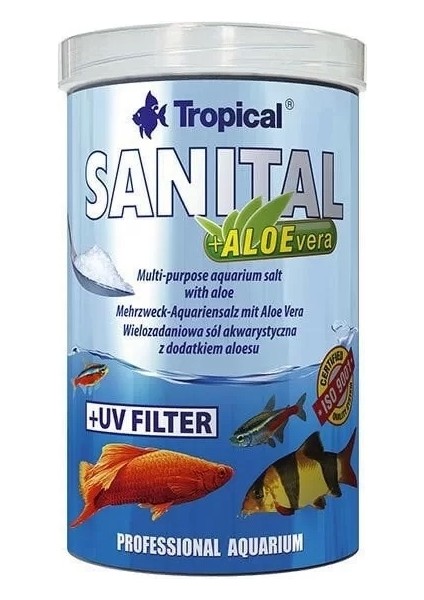 Sanital Aloe Vera Ilaveli Zengin Içerikli Akvaryum Tuzu 100 ml 120 gr