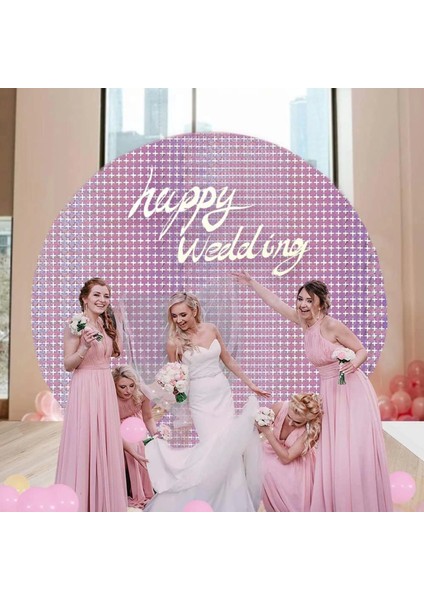 Ekstra Metalize Rose Gold Renk Disko Dikdörtgen Kesim Kapı Perdesi Dekorasyon 1x2 Metre fırsatları