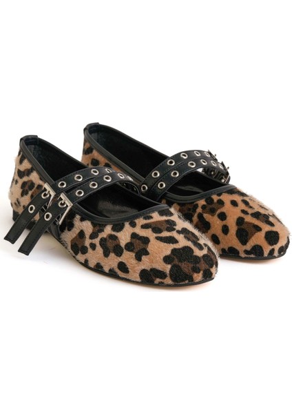 Peach Leoparlı Peluş Çift Bantlı Babet fiyatları