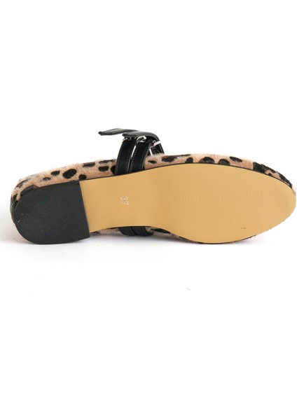 Peach Leoparlı Peluş Çift Bantlı Babet modelleri