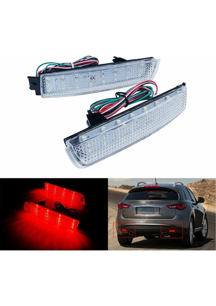 Araba Temizle Arka Tampon Reflektör Lambası Nissan Için LED Kuyruk Fren Lambası (Yurt Dışından)