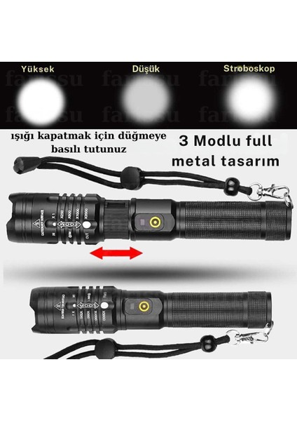 Onelight Zomlu Flaşörlü Full Metal Tasarım El Feneri