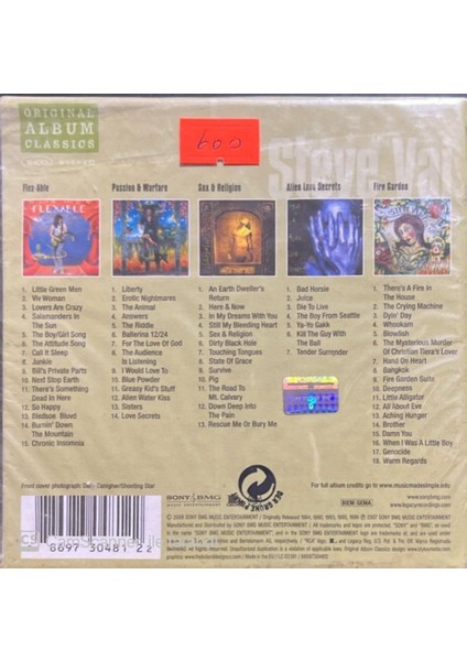 Steve Vai 5 Cdlik Box Set Açılmamış Jelatininde CD fiyatları