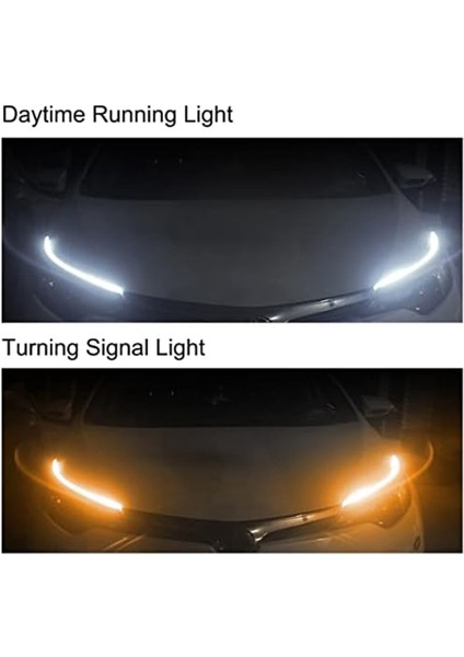 LED Işık Çubuğu, Kamyon Için Beyaz Dönüş Sinyali Sarı Işık, 24IN, 2pcs (Yurt Dışından)