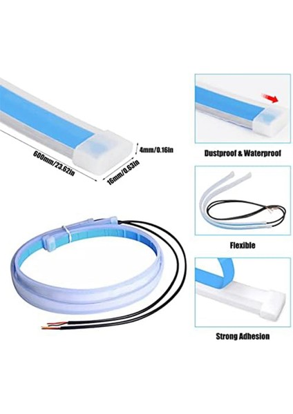 LED Işık Çubuğu, Kamyon Için Beyaz Dönüş Sinyali Sarı Işık, 24IN, 2pcs (Yurt Dışından)