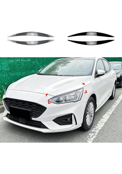 Ford Için Araba Parlak Siyah Far Lambası Kaşları Kapak Trim (Yurt Dışından)