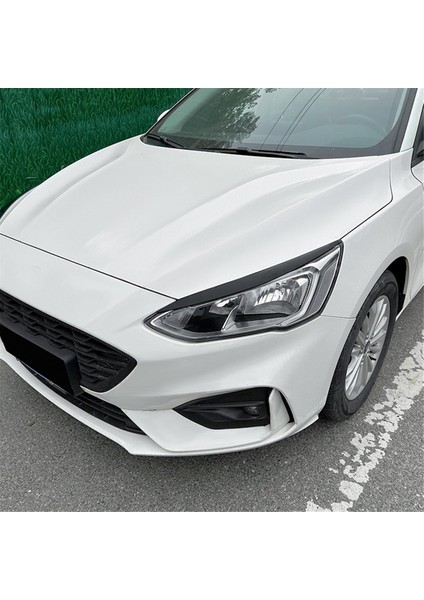 Ford Için Araba Parlak Siyah Far Lambası Kaşları Kapak Trim (Yurt Dışından)