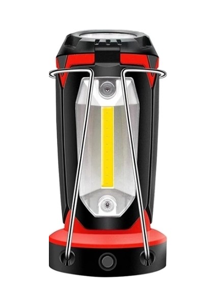 P-8801 Şarjlı Katlanabilir 3xcob Led+ 3W LED Çok Fonksiyonlu Kamp Feneri