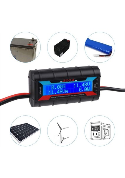 LCD Arka Aydınlatmalı 200A Yüksek Hassasiyetli Güç Analizörü Wattmetre (Yurt Dışından)