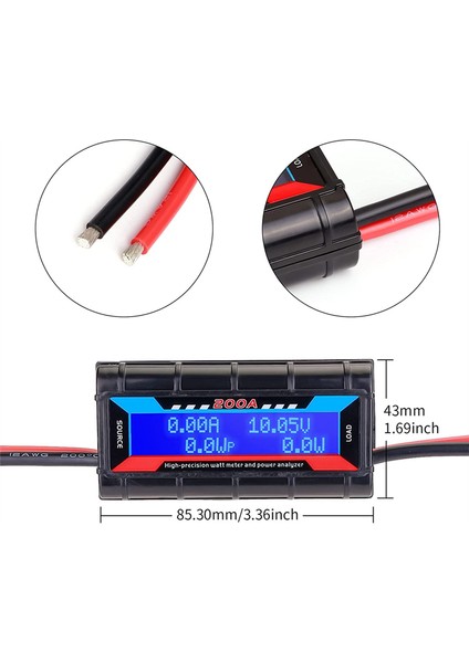 LCD Arka Aydınlatmalı 200A Yüksek Hassasiyetli Güç Analizörü Wattmetre (Yurt Dışından)