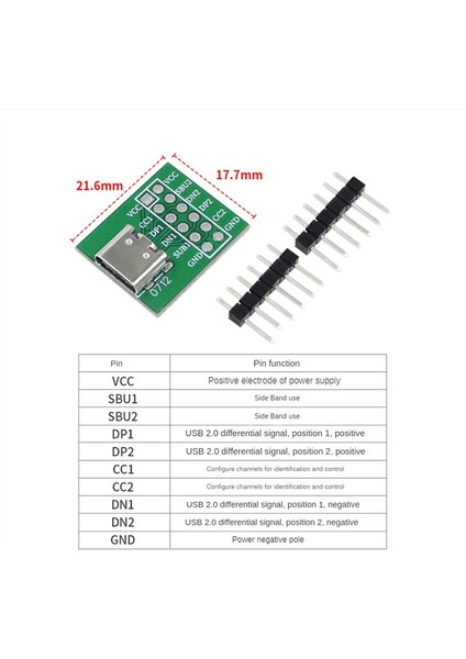Type-C USB Transfer Pin Test Kartı Type-C Dişi Adaptör Kartı Modülü (Yurt Dışından)