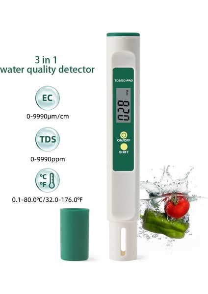 Tds Metre Dijital Su Test Cihazı - 3'ü 1 Arada Su Kalitesi Test Cihazı (Yurt Dışından)