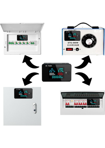 KWS-AC305 Wattmetre Güç Ölçer Çift Voltmetre (Yurt Dışından)