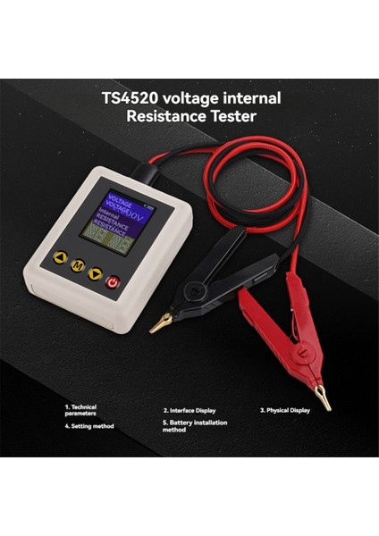 TS4520 Gerilim Direnç Test Cihazı 1.77 Inç Tft Kelvin Klipsli (Yurt Dışından)